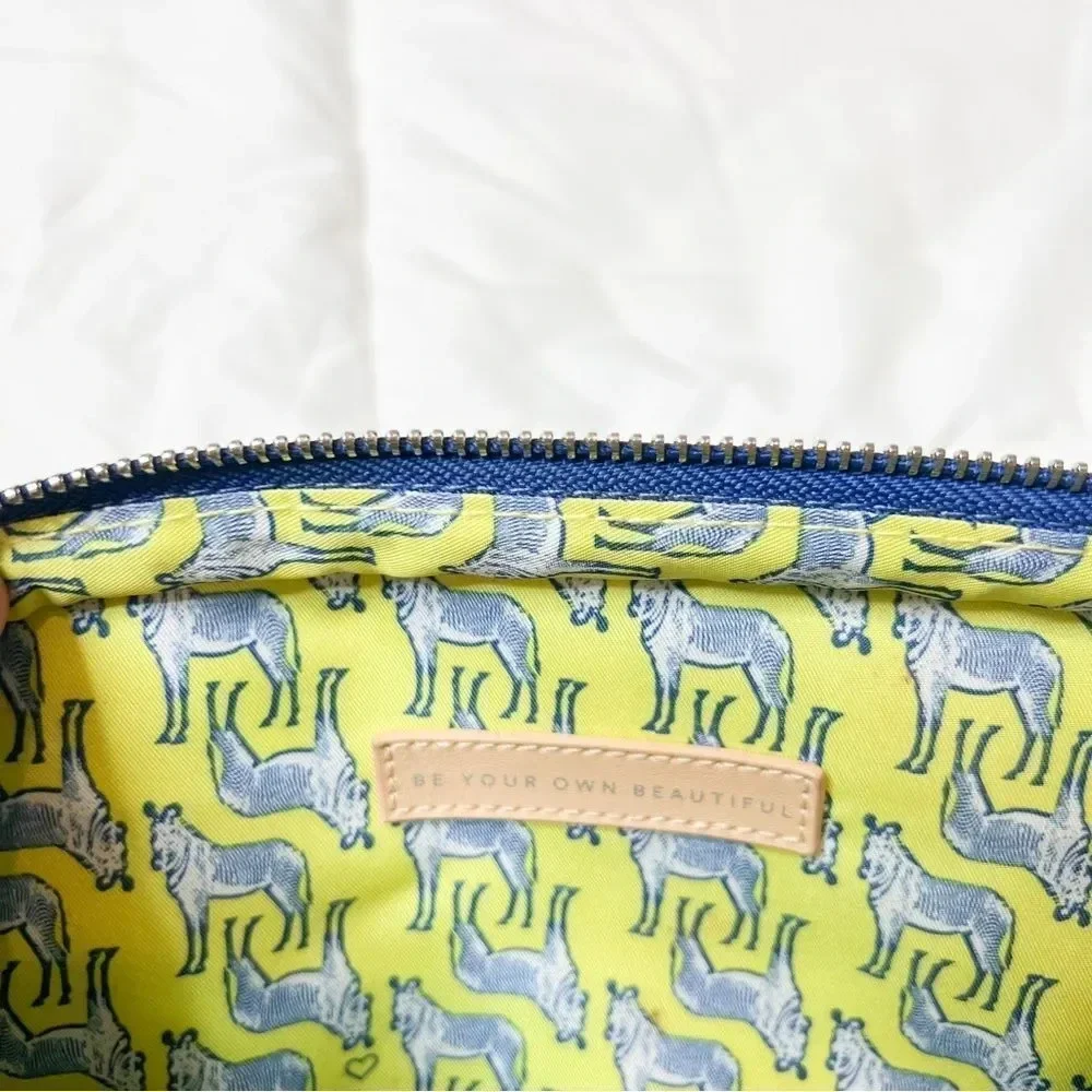 Stella & Dot Blue Ikat Makeup Bag